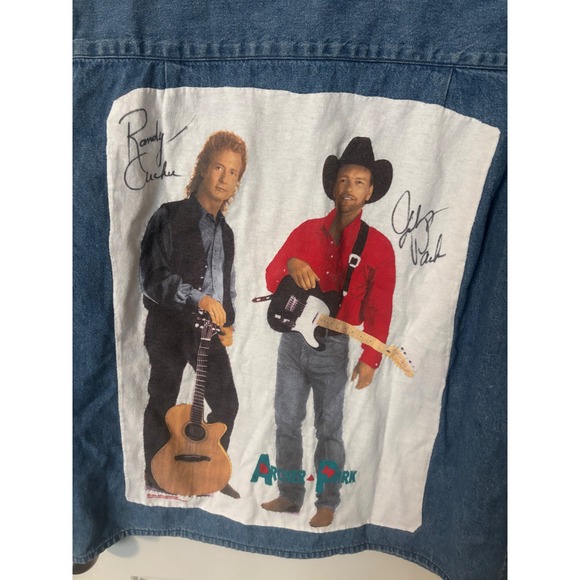 Vintage 1994 Archer Park Randy Travis & Clint Black Denim Jacket - Picture 6 of 9